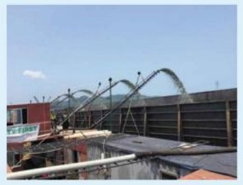 Sand-pumping discharge pipes placing fill at Bangka or Phu Quoc.