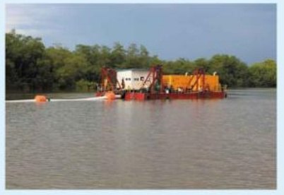 Dredging barge on the Neil River, Ecuador.