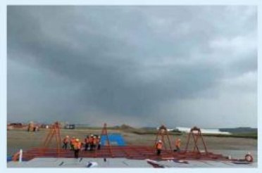 Reclamation fill and working area at Pulau Tekong.
