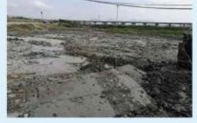 Soft ground during silt solidifying works in Yancheng.